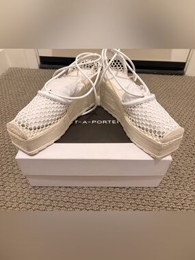 Bottega Veneta Lace-Up Espadrille in Optic White